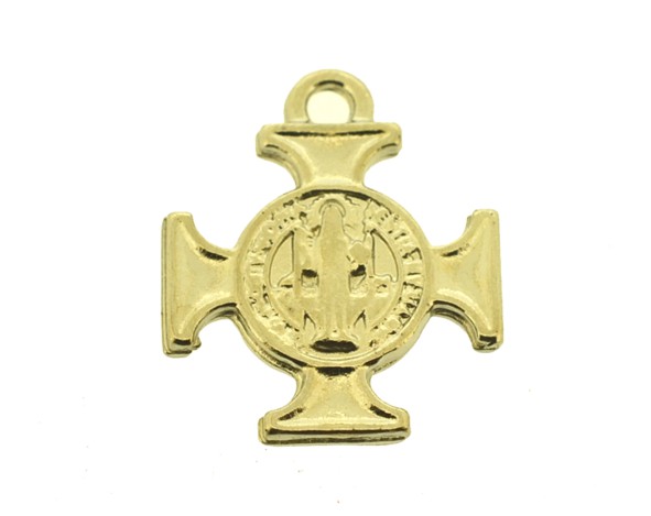 Pingente cruz medalha São Bento níquel - 2.2 cm (un) MT-663